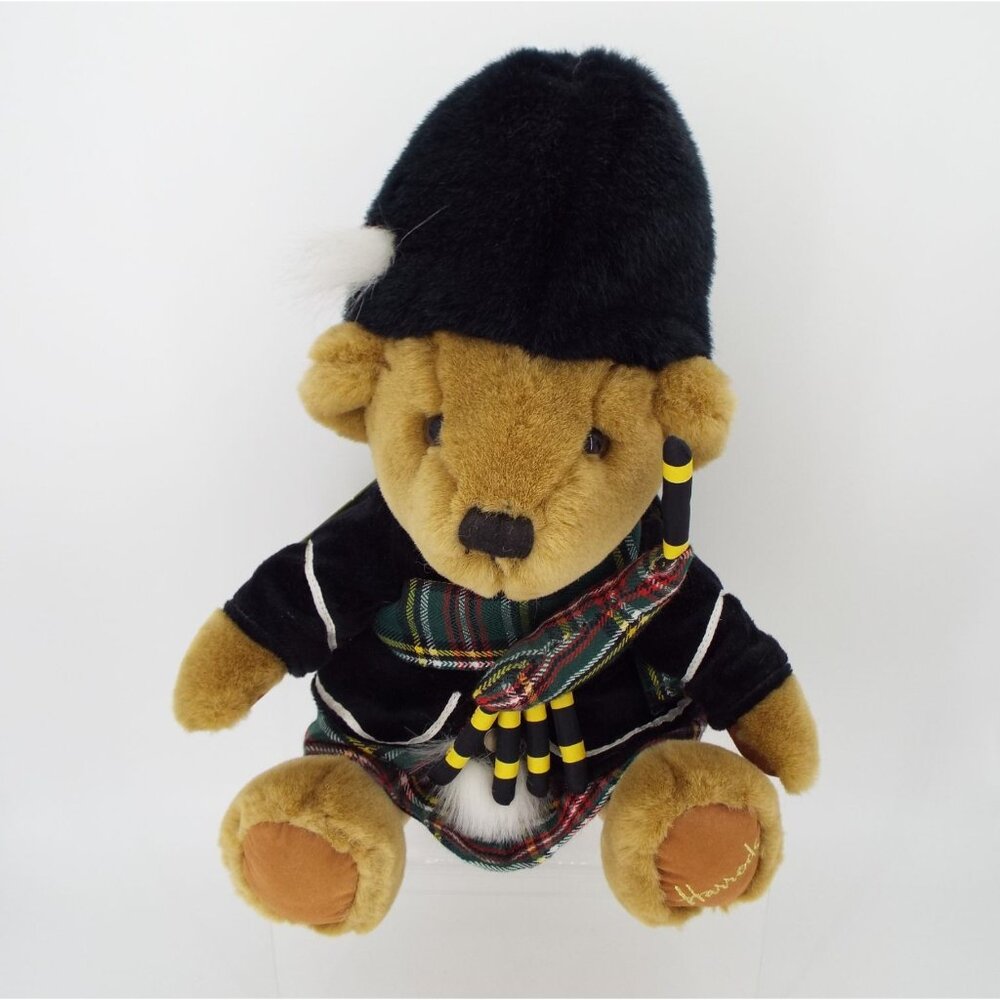 Vintage Harrods Knightsbridge Soft Toys 12" Scottish Plush Piper Bear NOS